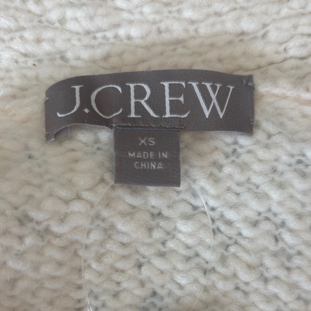 J. Crew Relaxed Cardigan Sweater in Textured Yarn Antique Ivory Button-Up SZ  XS - Picture 12 of 15